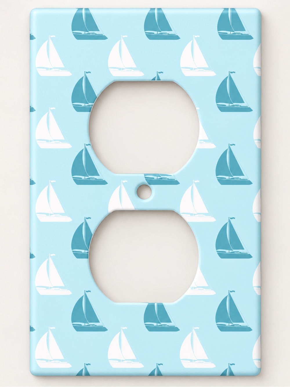 Handmade Blue Sailboat Nautical Toggle Light Switch Cover Plate
